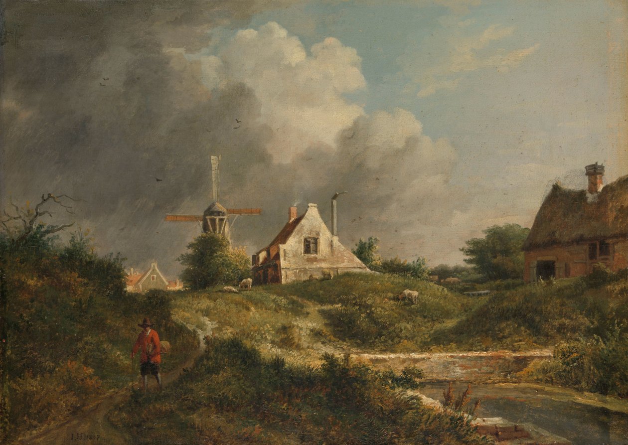 Vue sur le mur en ruine à Amsterdam entre la porte de Muider et la porte de Weesper - Jan Hulswit