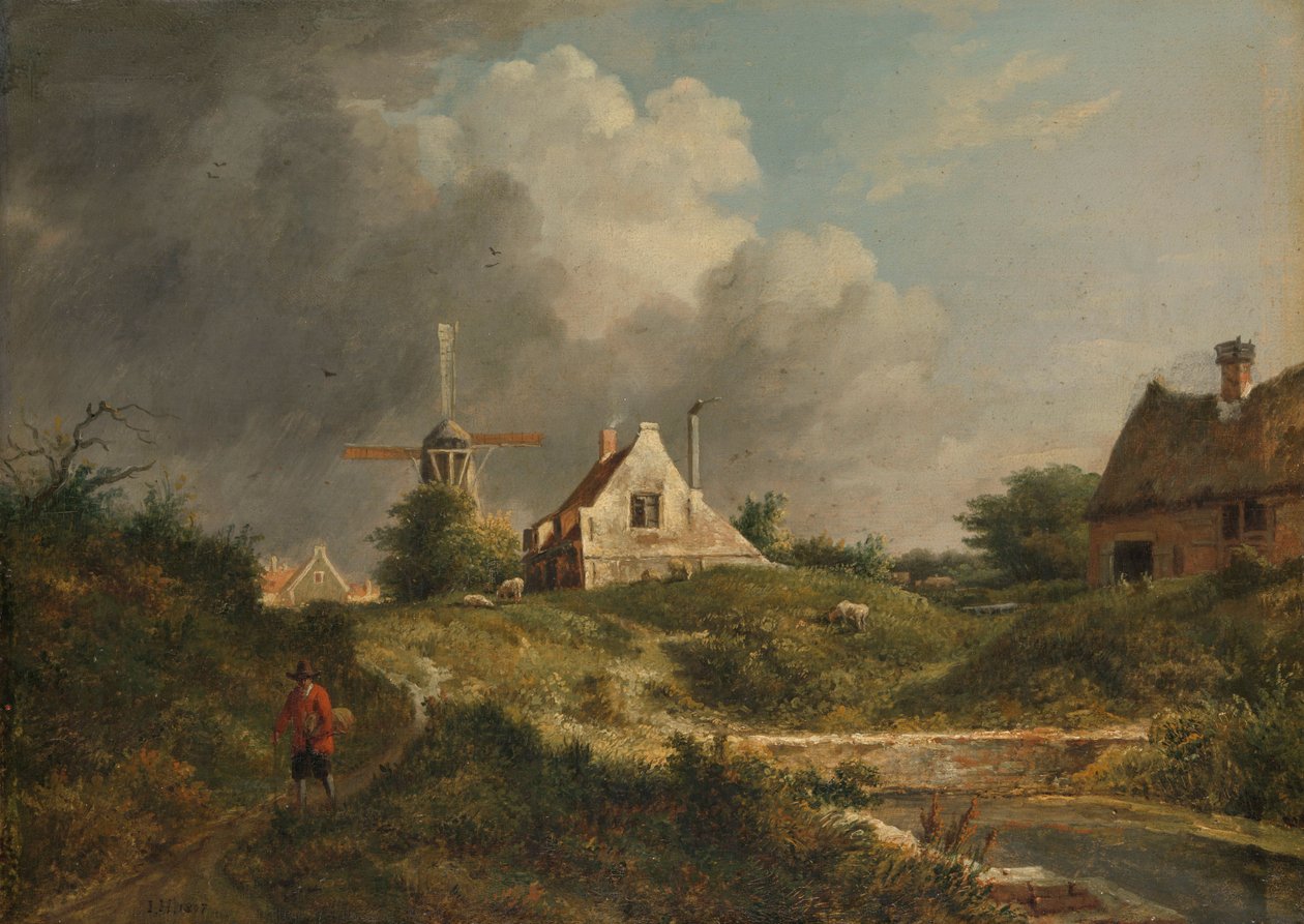 Vue de la digue délabrée à Amsterdam - Jan Hulswit