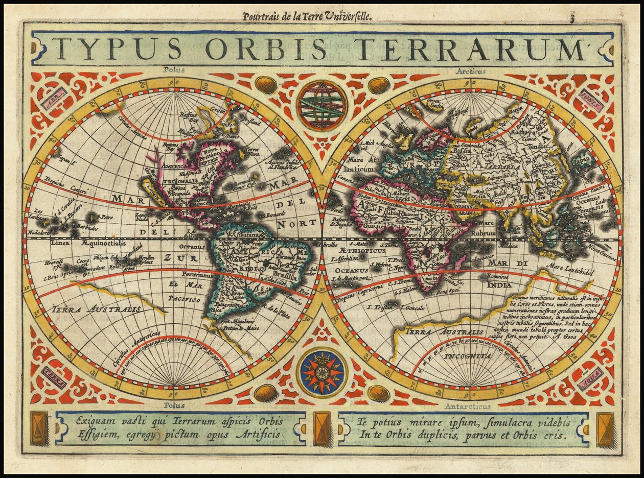 Carte de 1631 - Typus Orbis Terrarum - Jan Janssonius