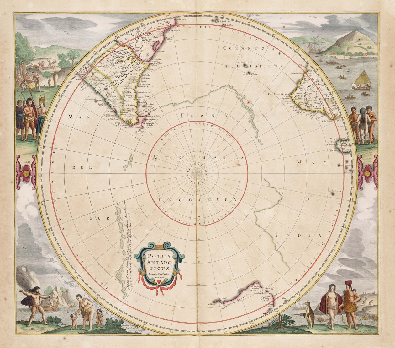 Carte de 1657 Polus Antarcticus - Jan Janssonius