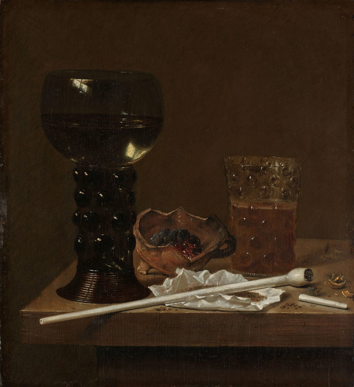Nature morte avec Roemer, verre à bière et pipe - Jan Jansz. van de Velde (III)