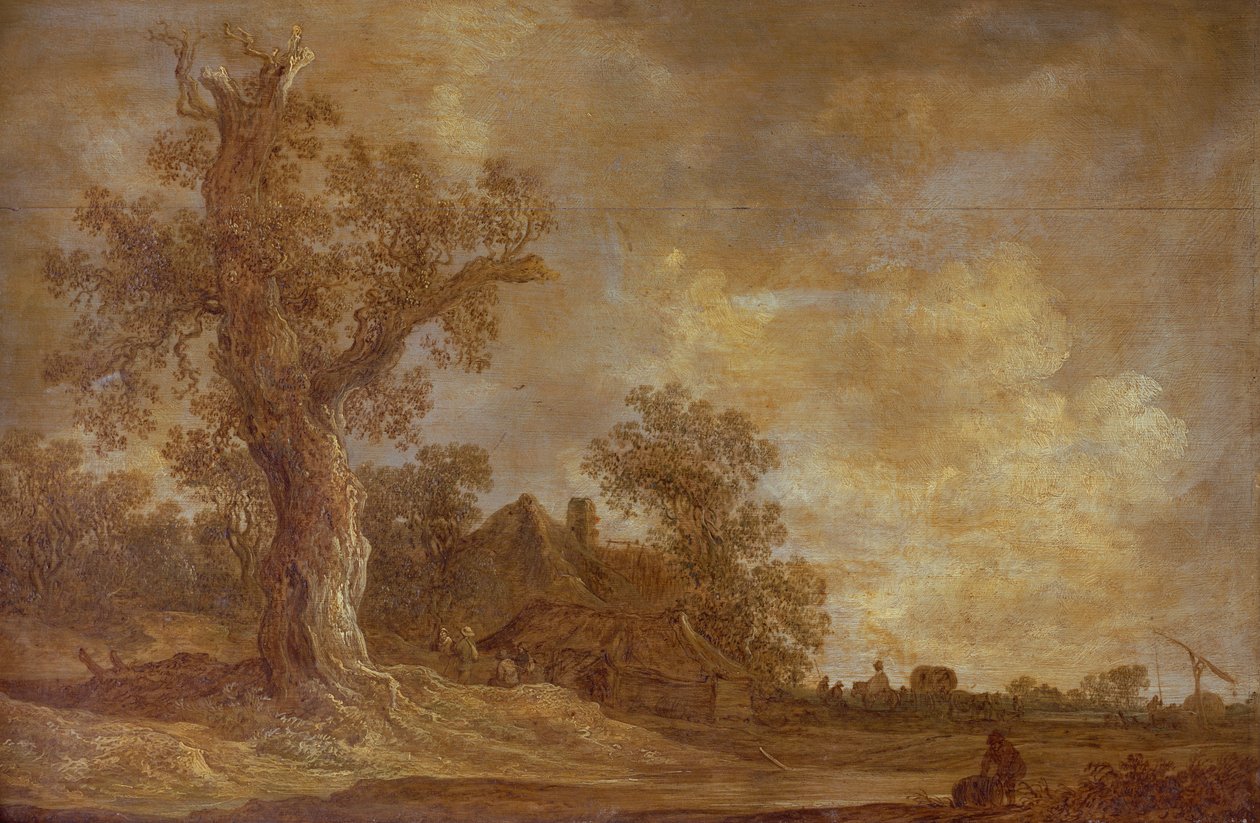 Paysage boisé avec figures et chêne - Jan Josephsz van Goyen
