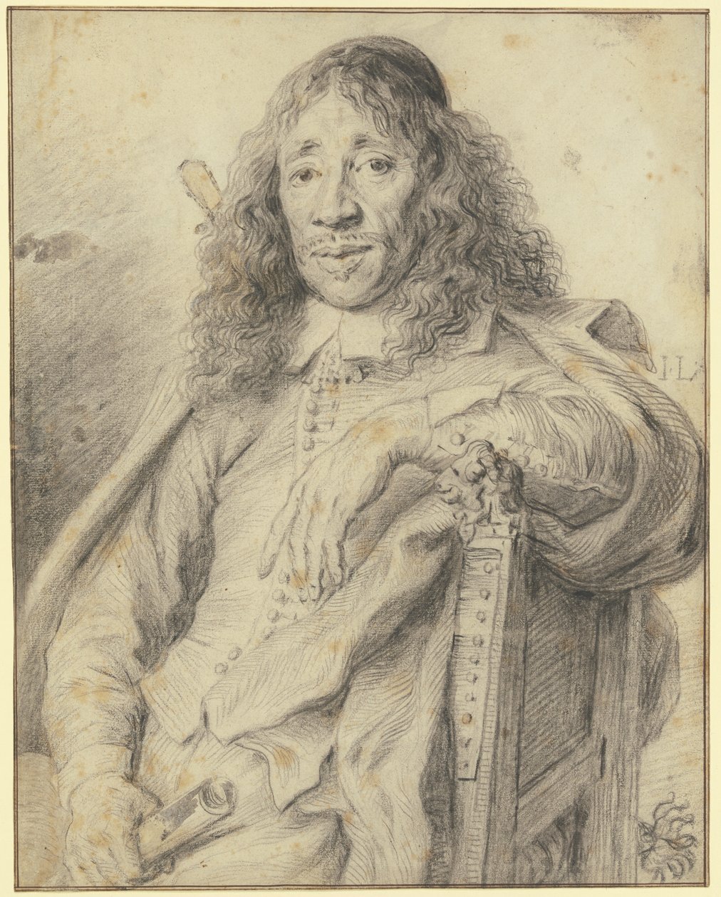 Le poète Jan Vos, assis dans un fauteuil, regardant vers la gauche - Jan Lievens