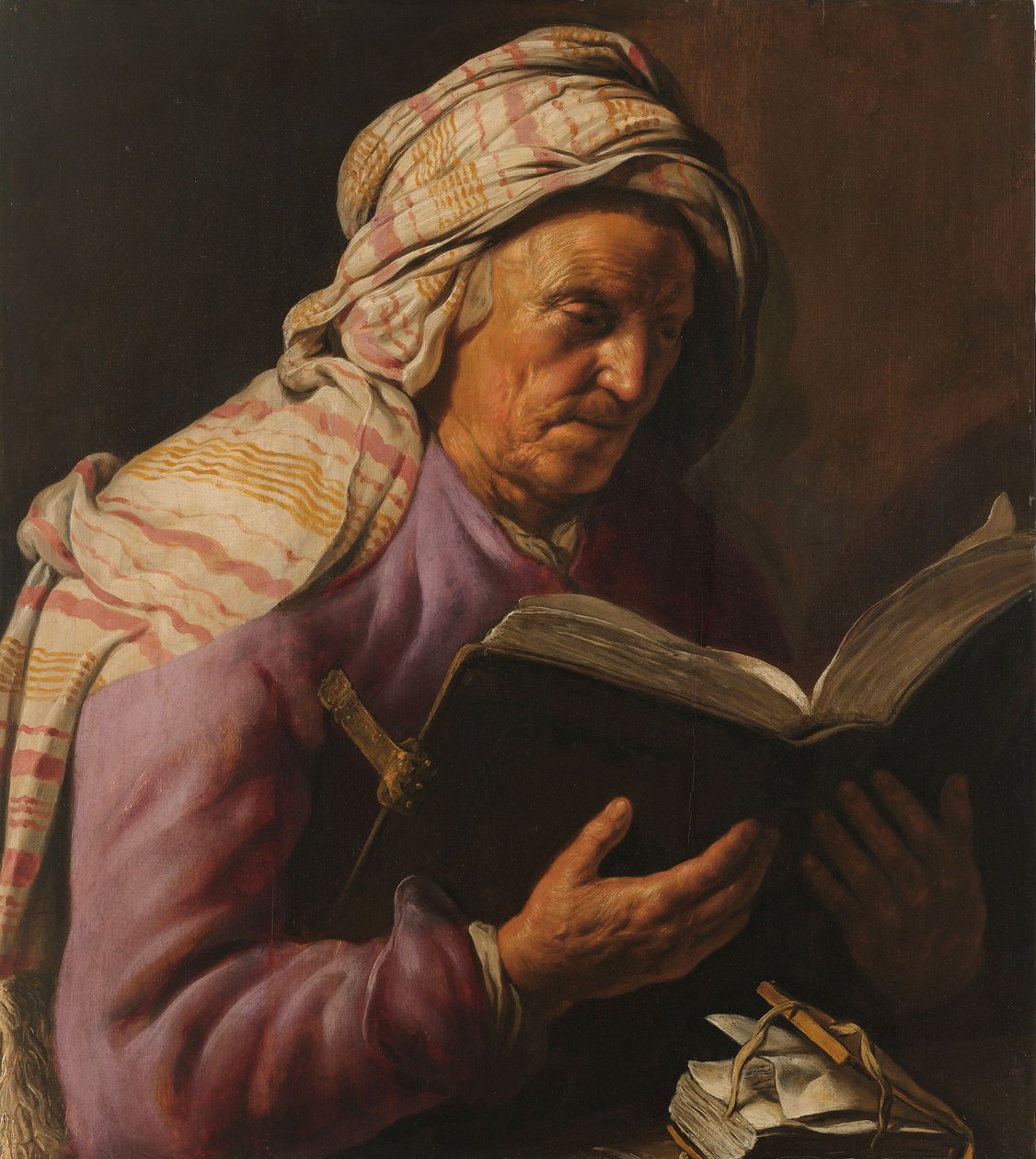 Vieille femme lisant - Jan Lievensz.