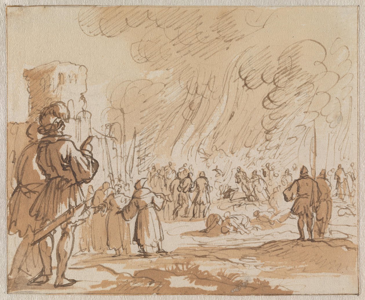 180 cathares ou albigeois sont brûlés vifs aux portes de Minerve en 1210 - Jan Luyken