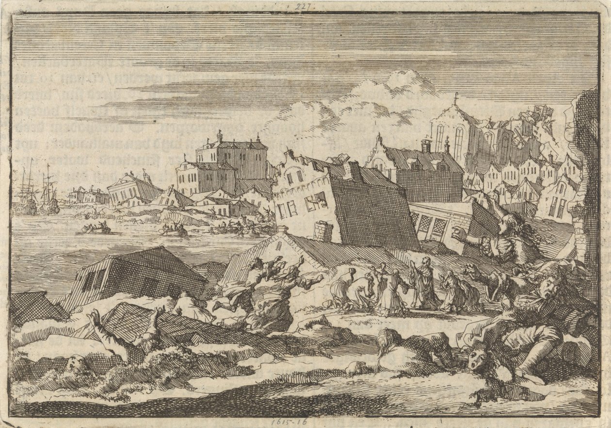 Tremblement de terre en Jamaïque détruisant la ville de Port Royal, 1692 - Jan Luyken