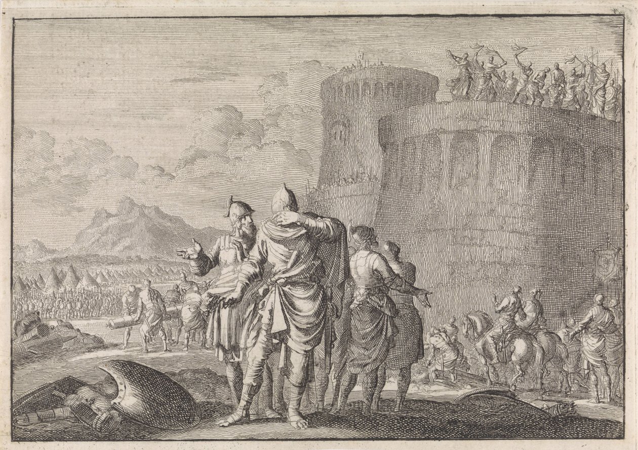 Hyrcanus, fils de Simon, se détourne pendant le siège du château de Dagon - Jan Luyken
