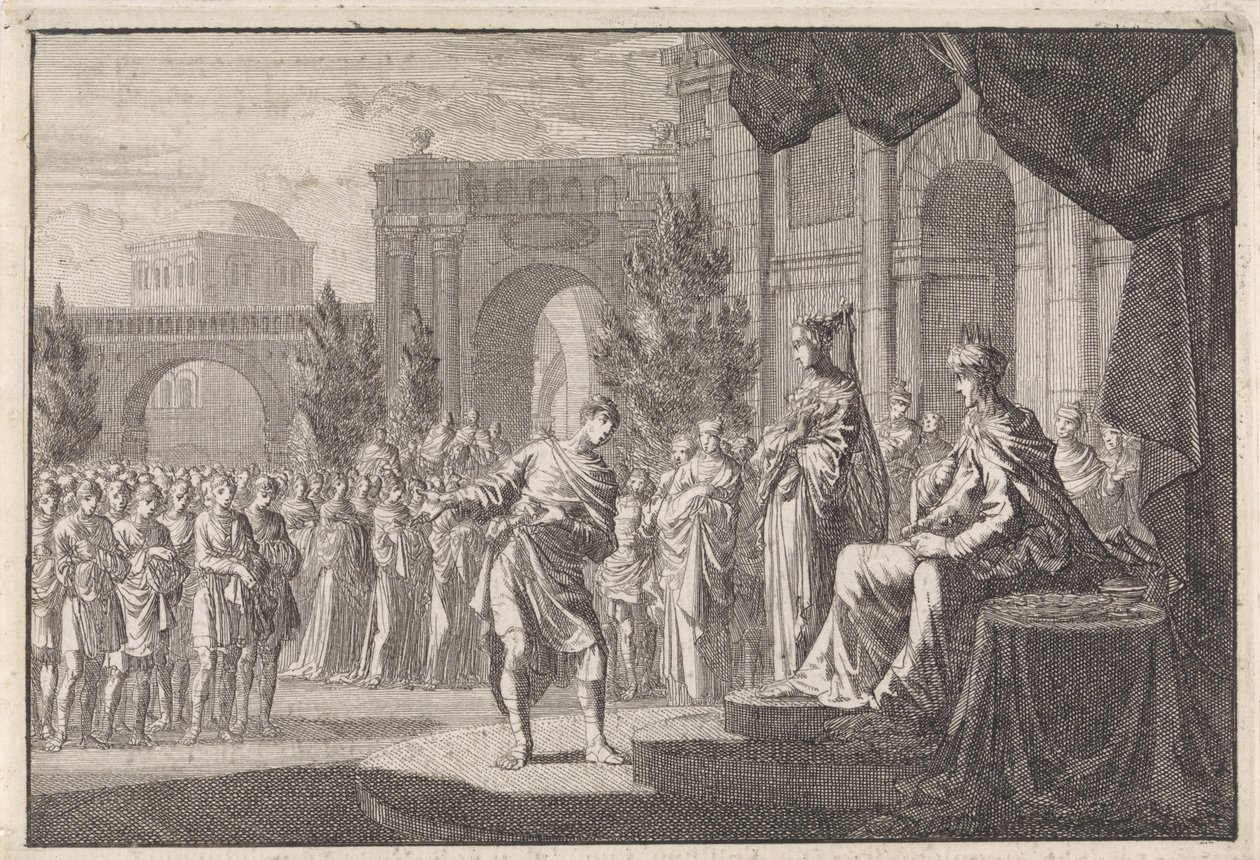 Hyrcanus devant le trône de Ptolémée Philadelphe - Jan Luyken
