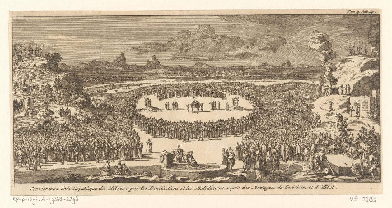 Les Israélites offrant des sacrifices sur les montagnes Ebal et Gerizim (Consécration de la République des Hébreux par les Bénédictions et les Malédictions, près des Montagnes de Guérizim et d