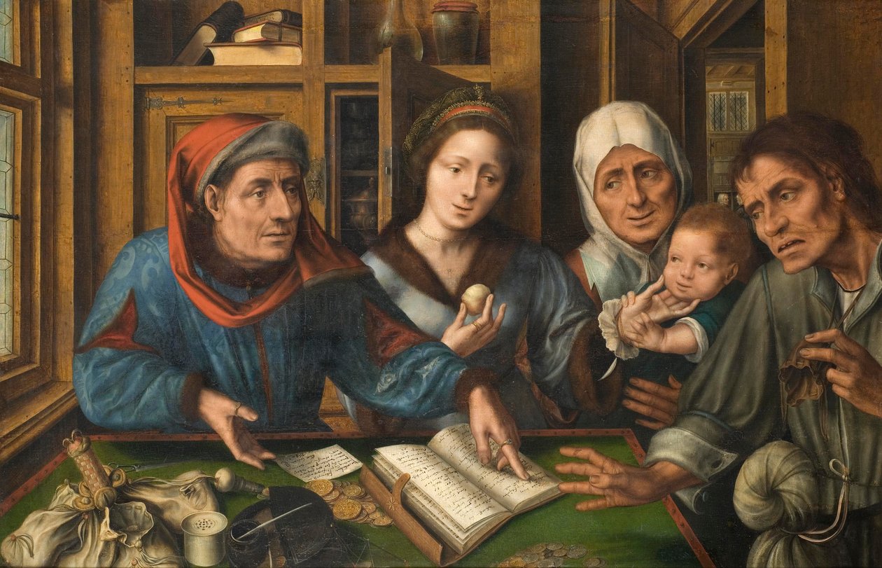 Le bureau des percepteurs de loyer, 1514 - Jan Massys or Metsys