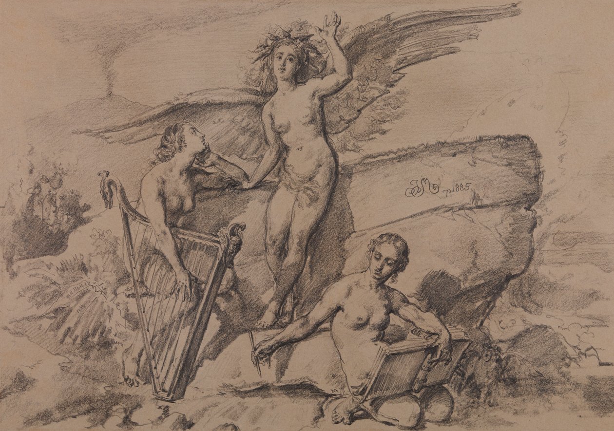 Histoire de la civilisation humaine - Poésie, musique et histoire (tableau 7) - Jan Matejko