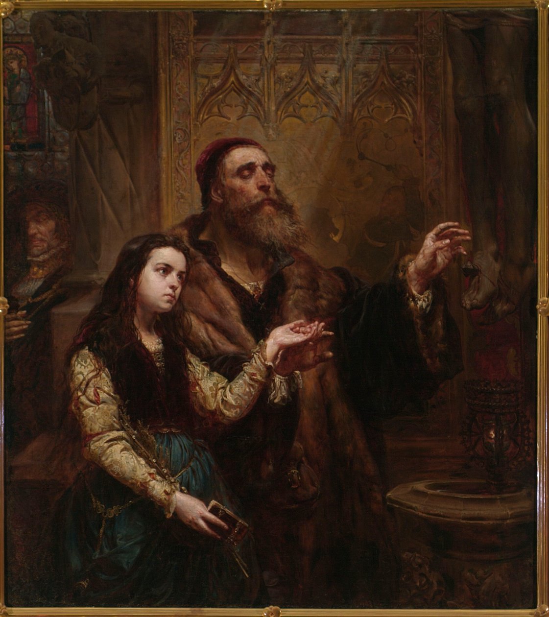 Wit Stwosz, devenu aveugle, avec sa petite-fille - Jan Matejko
