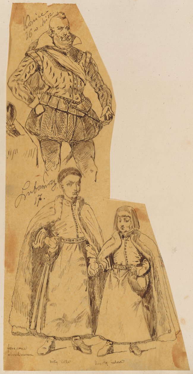 Skarbczyk. Lubomirscy – reifer Mann aus dem 16. Jh. und zwei stehende Jungen aus dem 17. Jh. - Jan Matejko