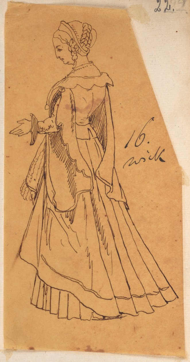 Trésor. Femme debout en costume du XVIe siècle - Jan Matejko