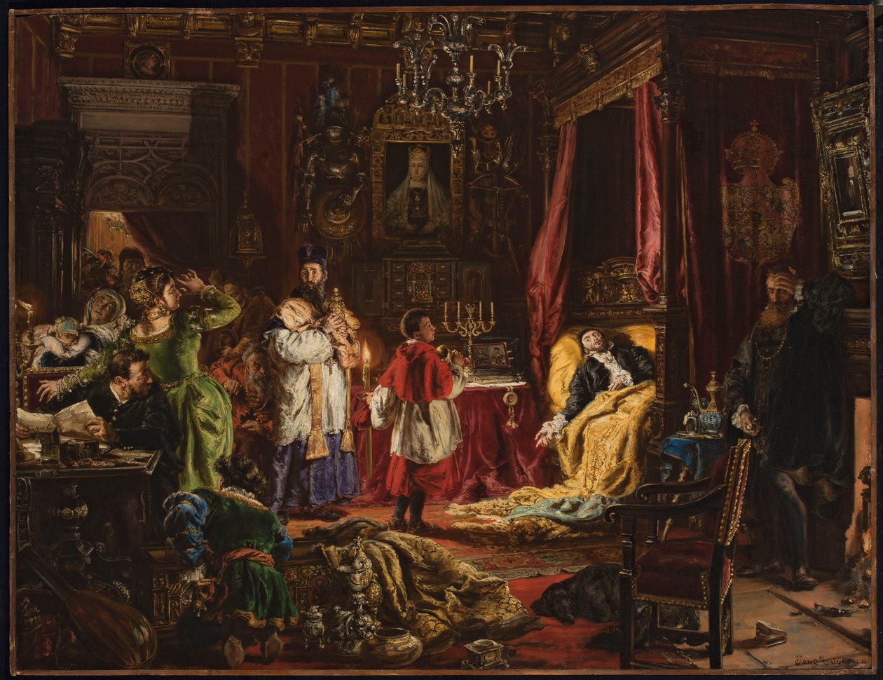 La mort de Sigismond II Auguste à Knyszyn en 1572 - Jan Matejko