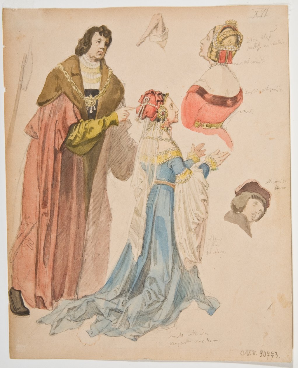 Studien von Figuren aus den Altarbildern von Hans Süß von Kulmbach - Jan Matejko