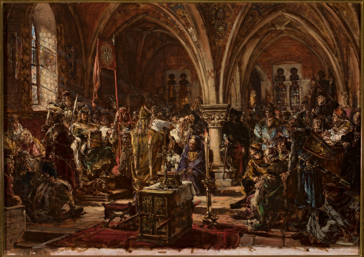 Premier Sejm à Łęczyca. Codification des lois, répression des brigandages. R.P. 1182 - Jan Matejko