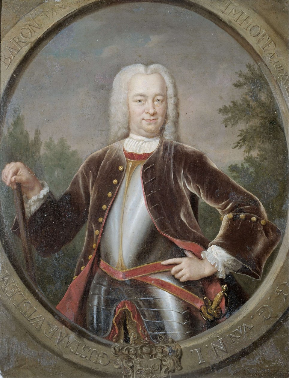 Néerlandais : Gustaaf Willem baron van Imhoff (1705-50). Gouverneur général (1743-50) Portrait de Gustaaf Willem, baron van Imhoff, gouverneur général de la Compagnie néerlandaise des Indes orientales. - Jan Maurits Quinkhard
