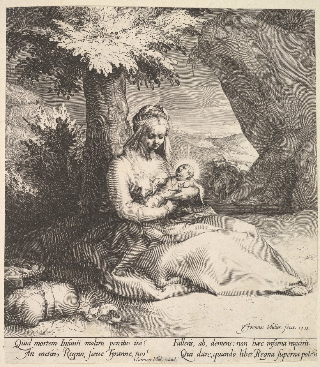 Repos pendant la fuite en Égypte, vers 1613 - Jan Muller