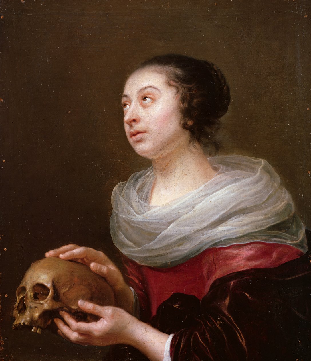 Une jeune femme tenant un crâne, années 1640 - Jan Olis