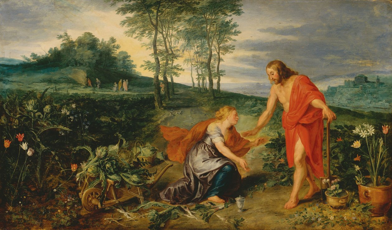 Le Christ apparaît à Marie Madeleine le matin de Pâques (Noli me tangere), vers 1626 (huile sur bois) - Jan & Rubens P.P. (1577 1640) Brueghel