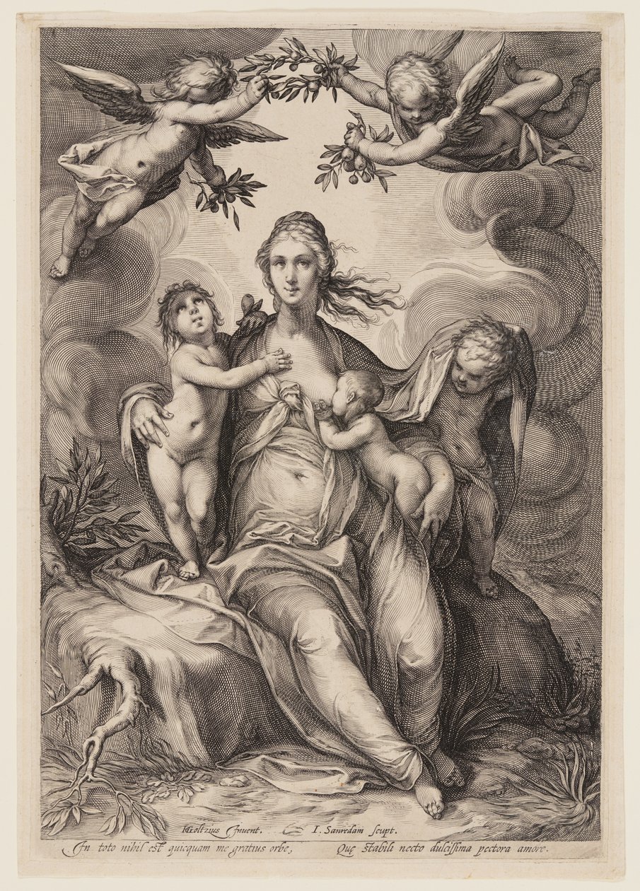 La charité, tirée des Trois vertus cardinales - Jan Saenredam