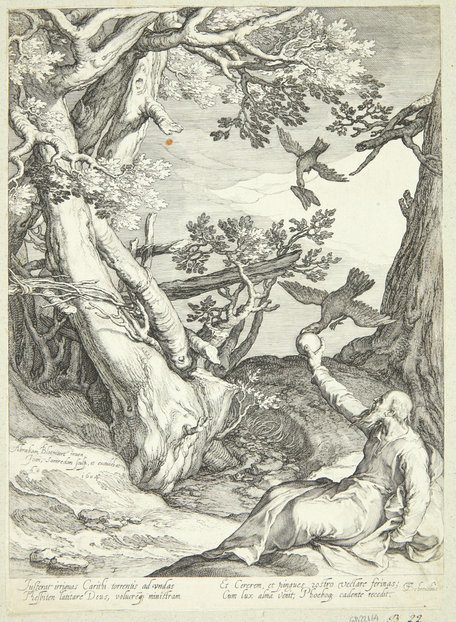 Élie nourri par les corbeaux dans le désert - Jan Saenredam