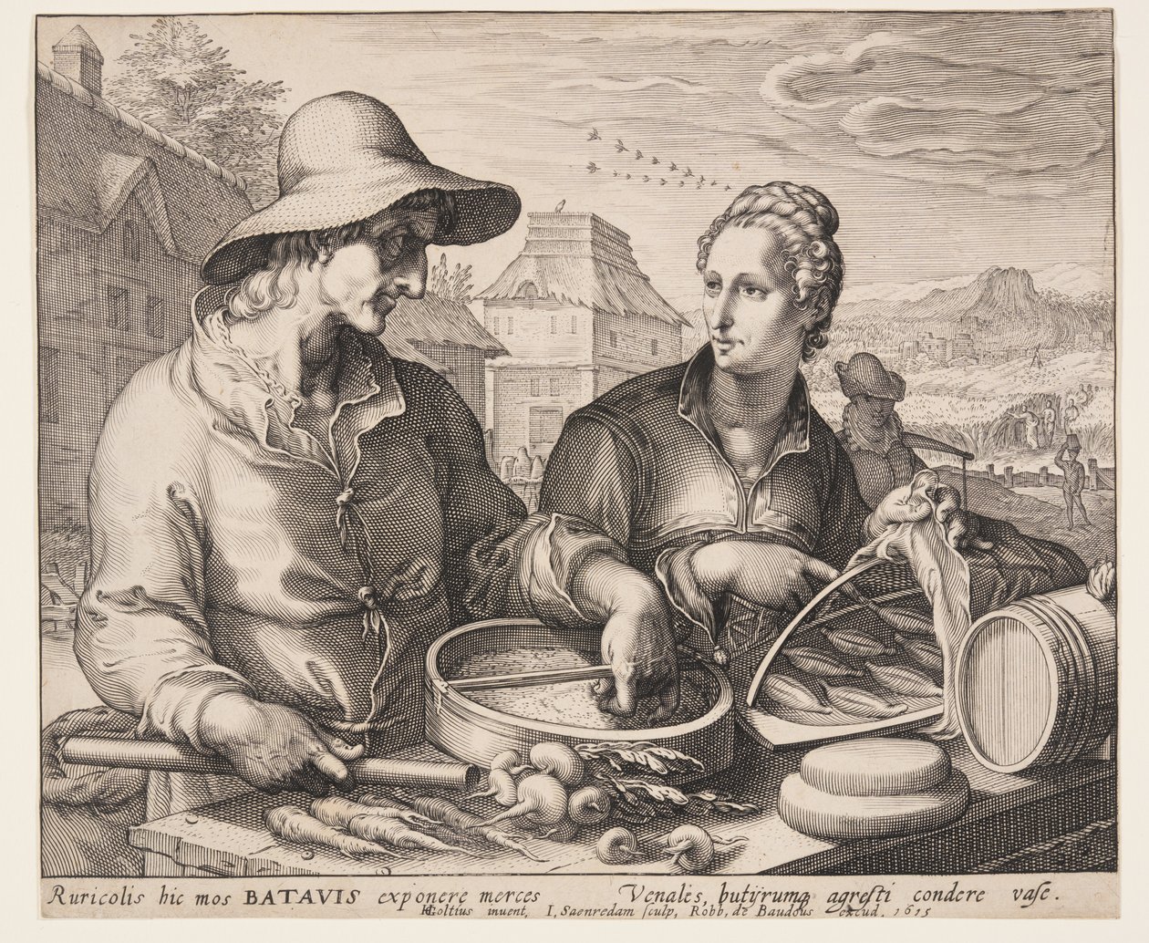 Agriculteur et sa femme au marché - Jan Saenredam