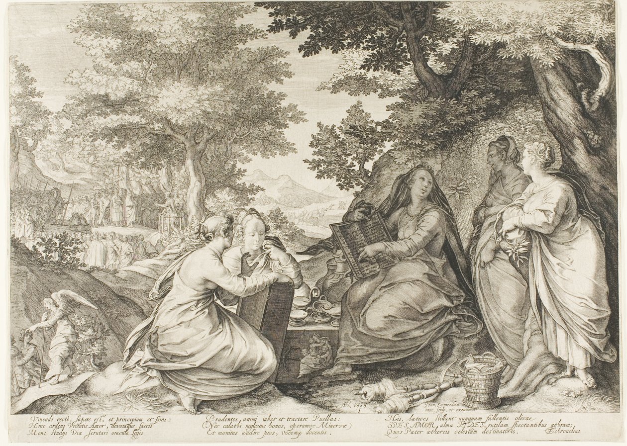 Planche Un, des Cinq Vierges sages et des Cinq Vierges folles - Jan Saenredam