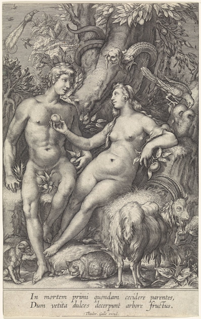 La chute avec le serpent femelle - Jan Saenredam