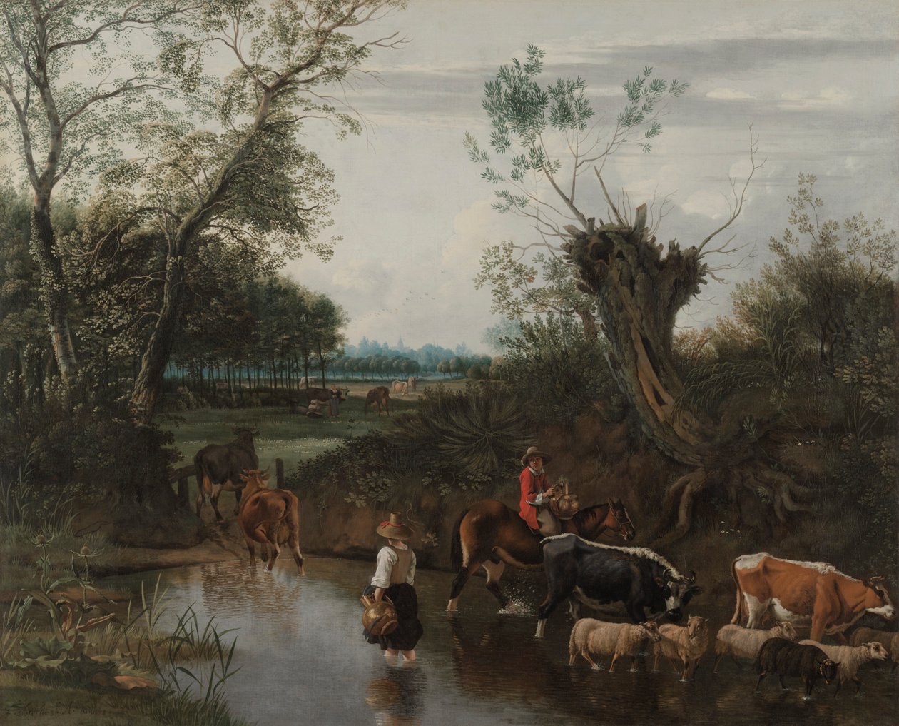 Paysans traversant un ruisseau, vers 1670 - Jan Siberechts