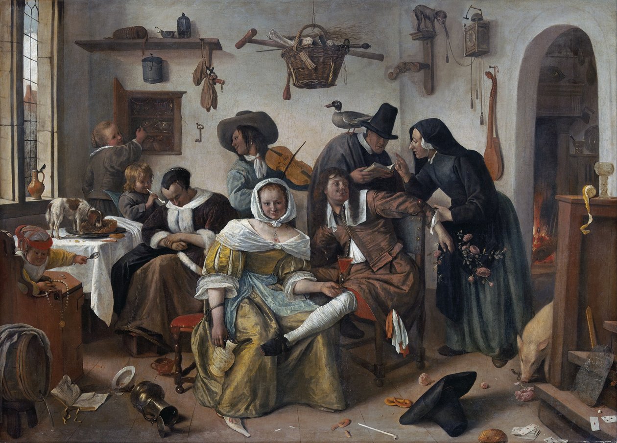 Méfiez-vous du luxe ("In Weelde Siet Toe") - Jan Steen