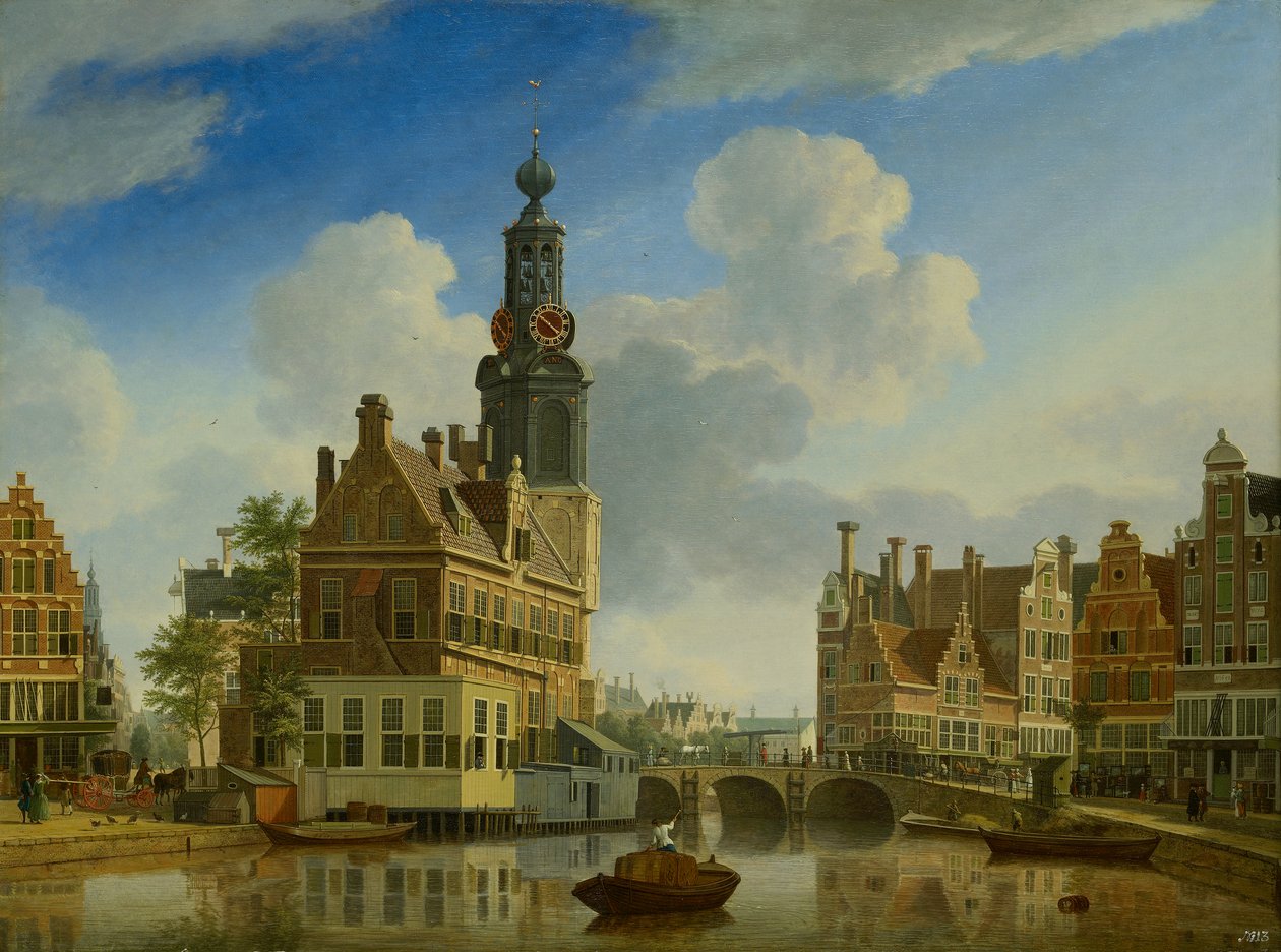 La tour Munt vue du Singel, 1751 - Jan Ten Compe