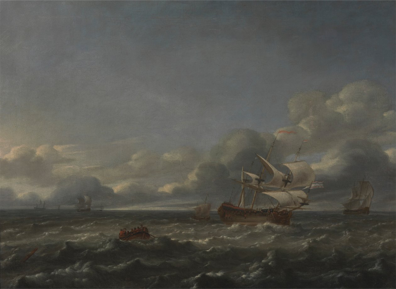 Navires de guerre dans une brise forte - Jan Theunisz Blankerhoff