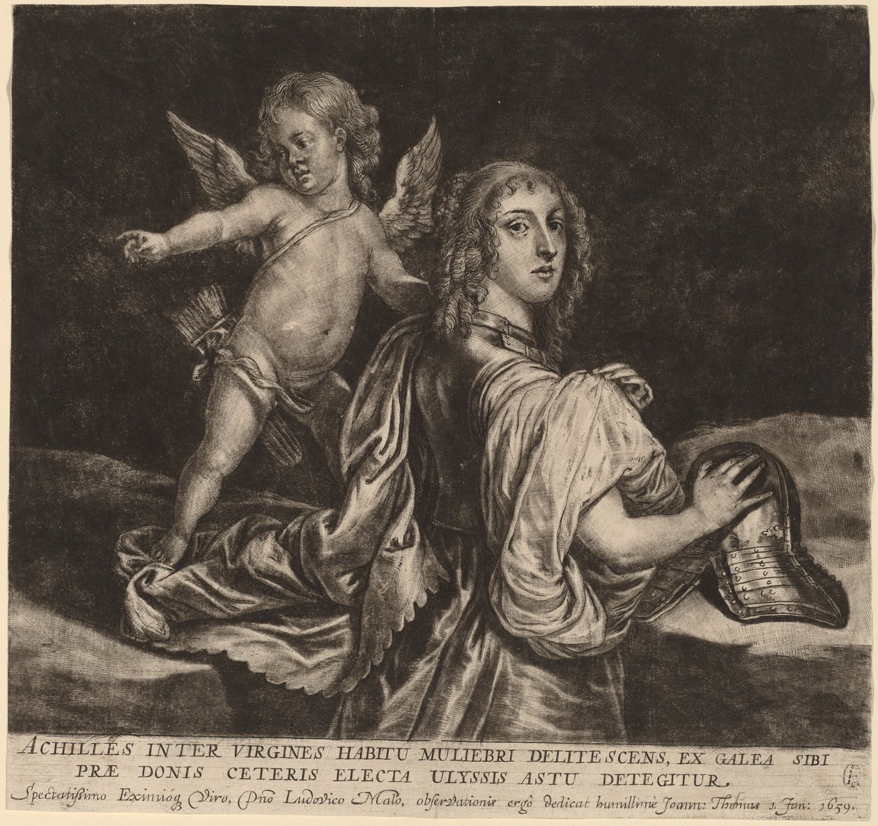 Achille en Pyrrha avec Cupidon - Jan Thomas