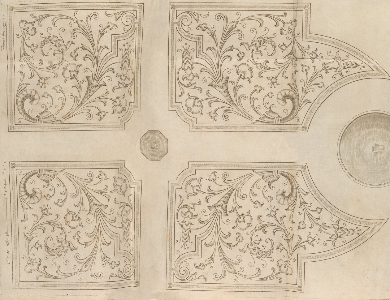 Conception pour une fontaine et quatre parterres carrés pour un jardin de plaisance - Jan Van de Velde