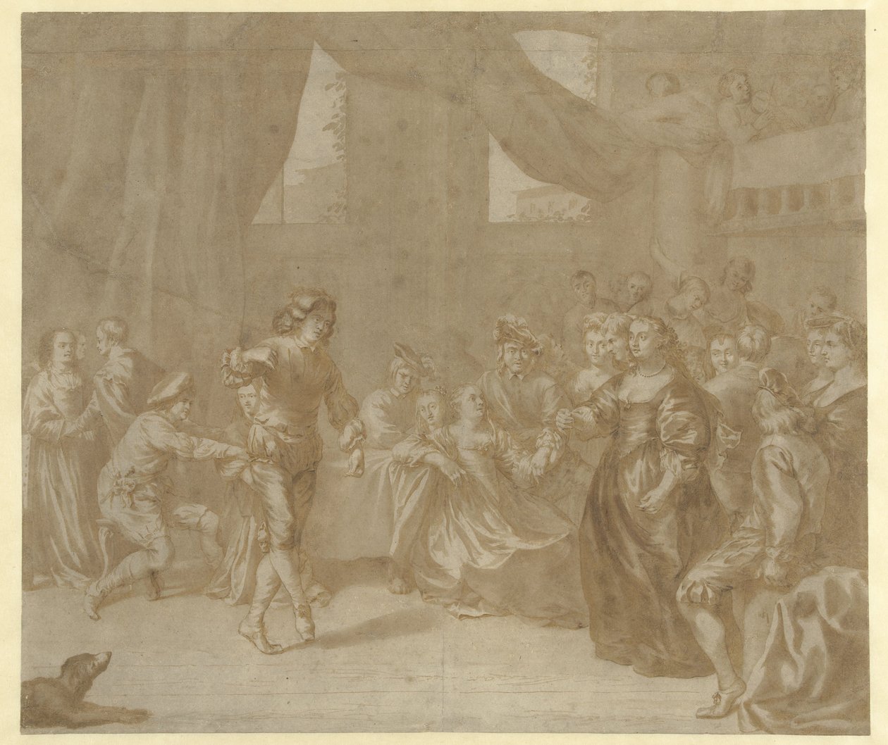 Couple dansant à une fête - Jan Verkolje (I)