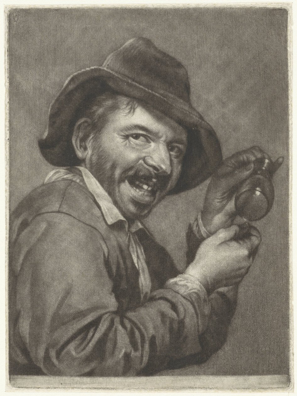 Homme avec un verre vide (le Goût) - Jan Verkolje (I)