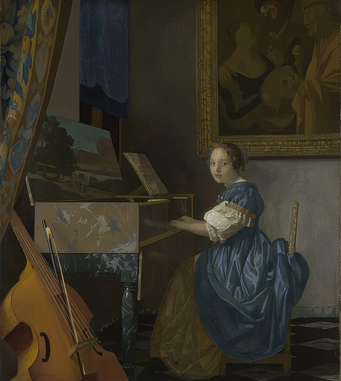 Jeune femme assise à un virginal. Vers 1670-72 - Jan Vermeer van Delft