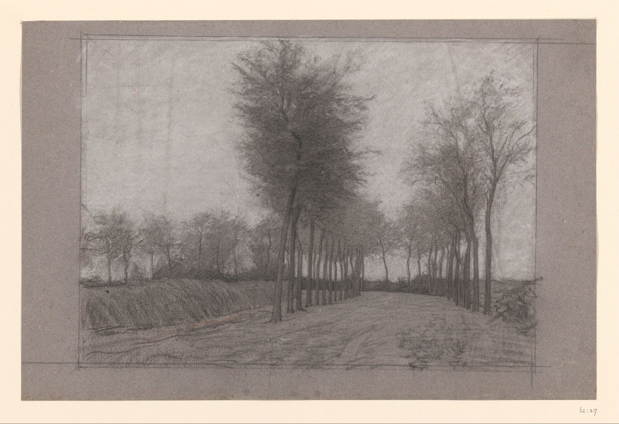 Chemin de campagne bordé d’arbres des deux côtés - Jan Veth