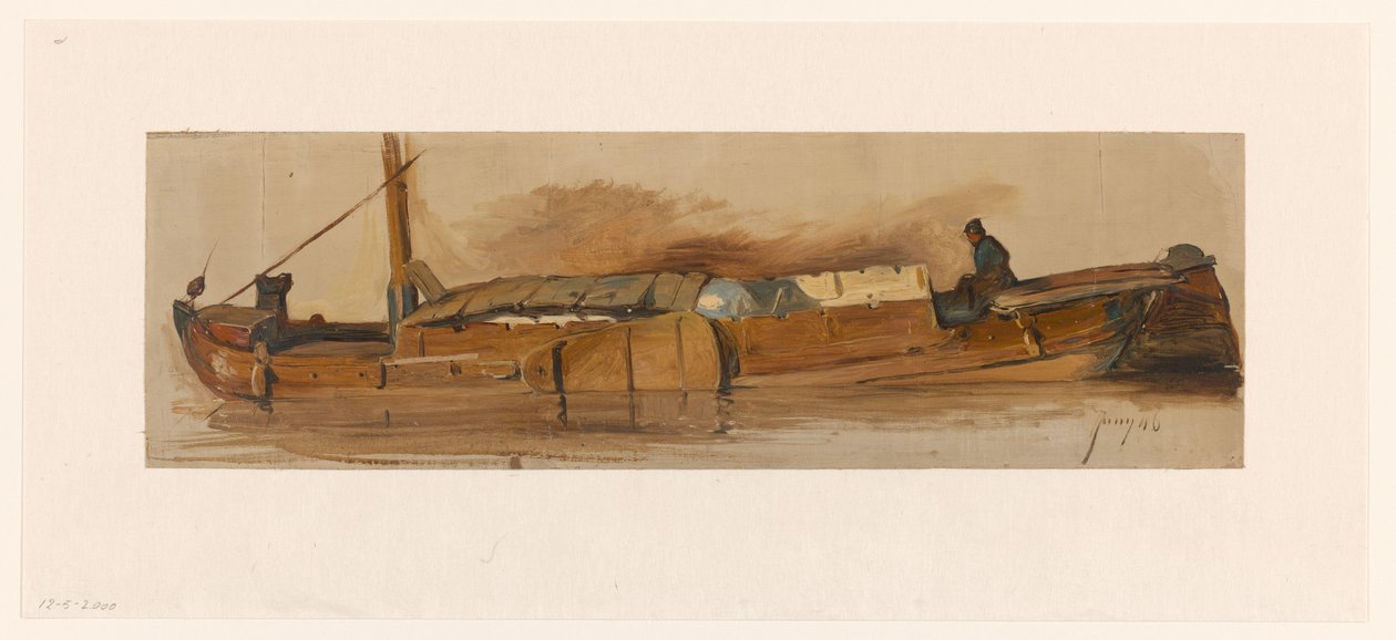 Longue barque avec capitaine - Jan Weissenbruch