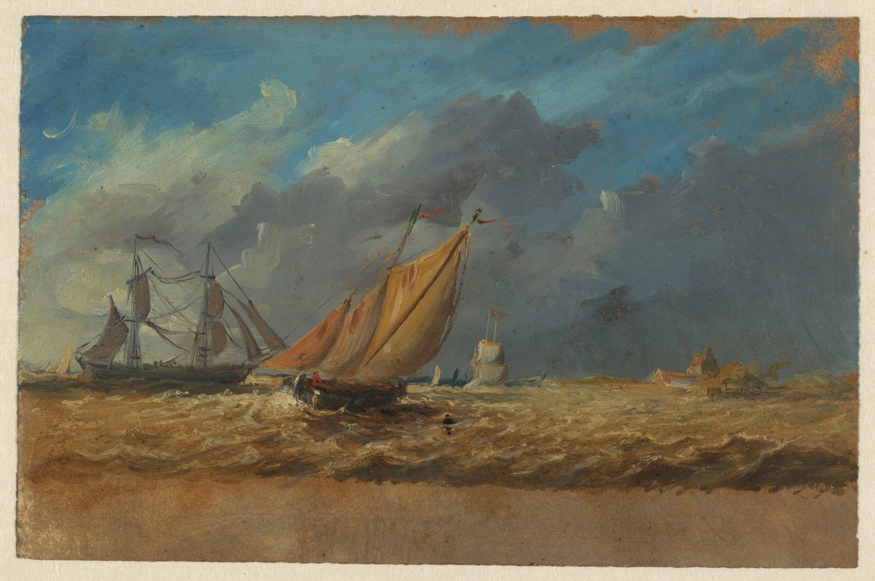 Vue de mer avec quelques navires - Jan Weissenbruch