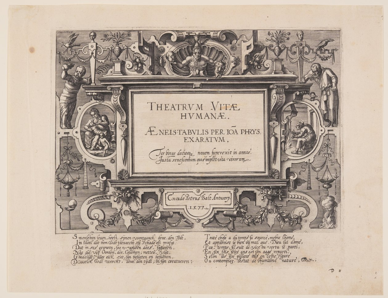 Frontispice, extrait de Theatrum Vitae Humanae (Les âges de l