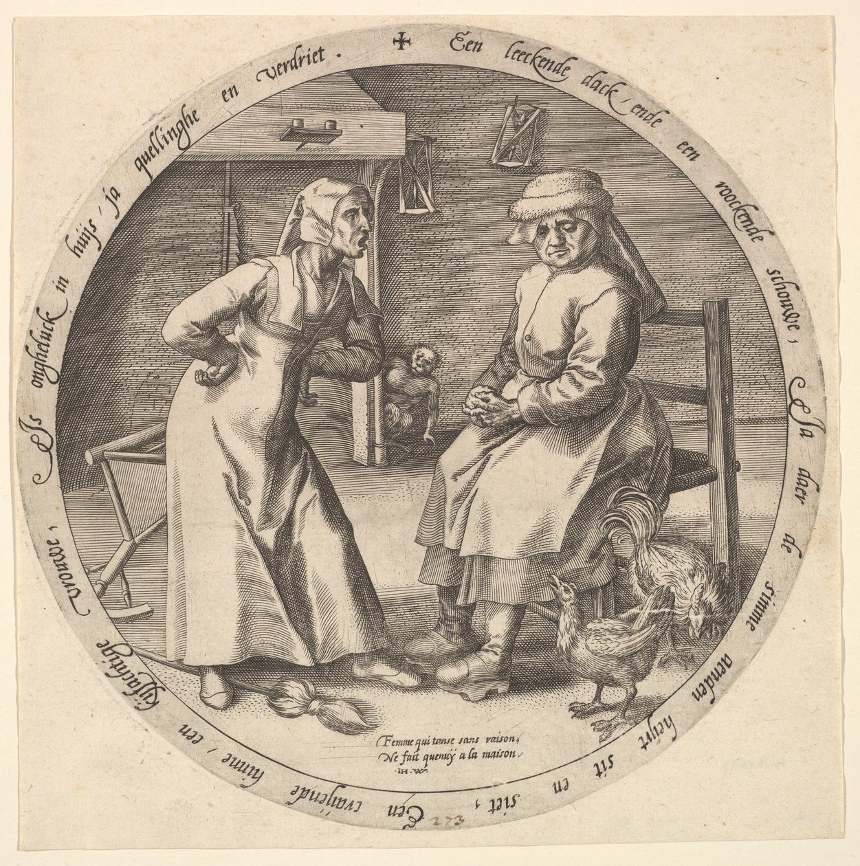La Femme Grondeuse et la Poule Caquetante - Jan Wierix