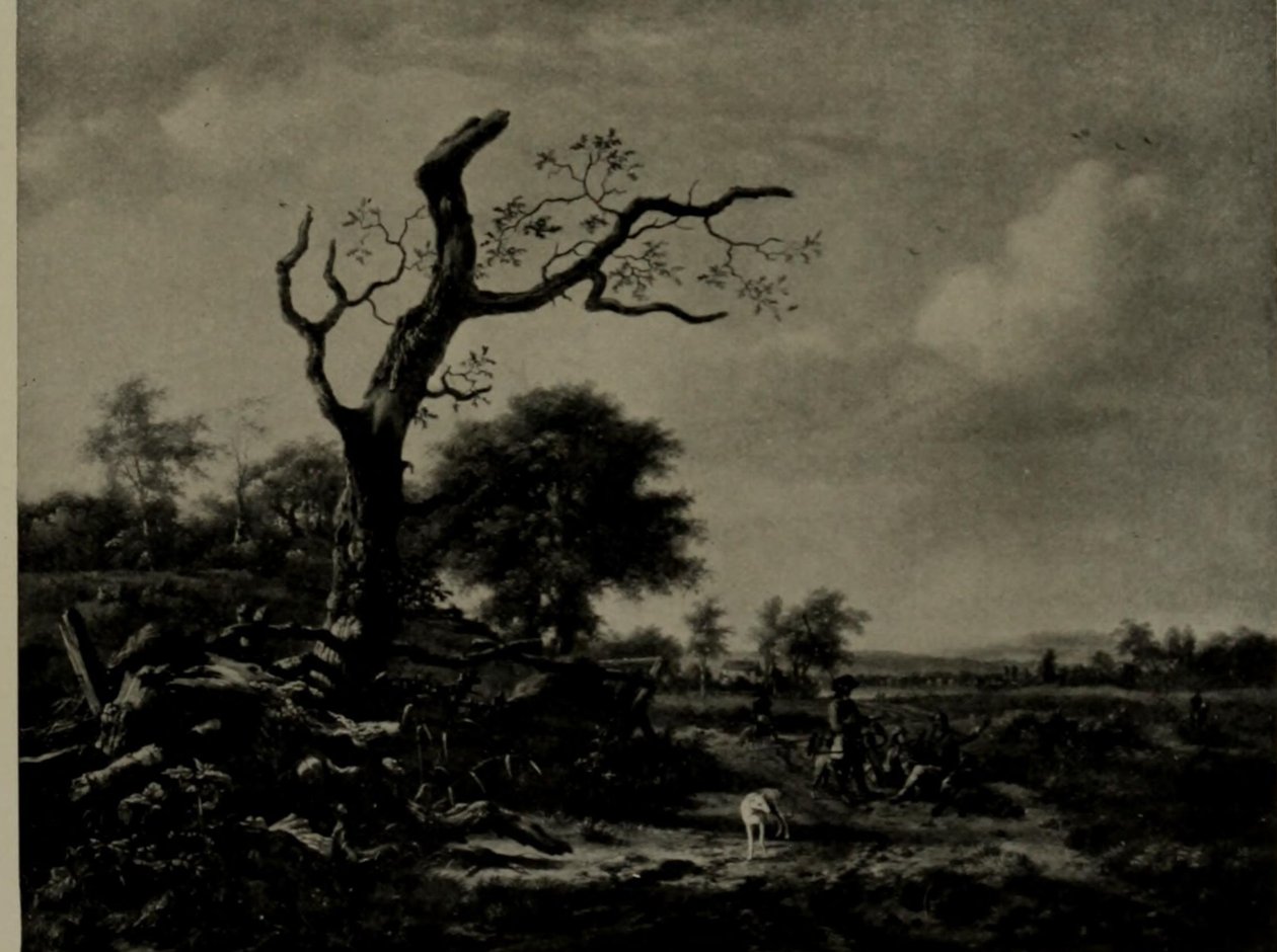 Néerlandais : Paysage avec chasseurs au repos L
