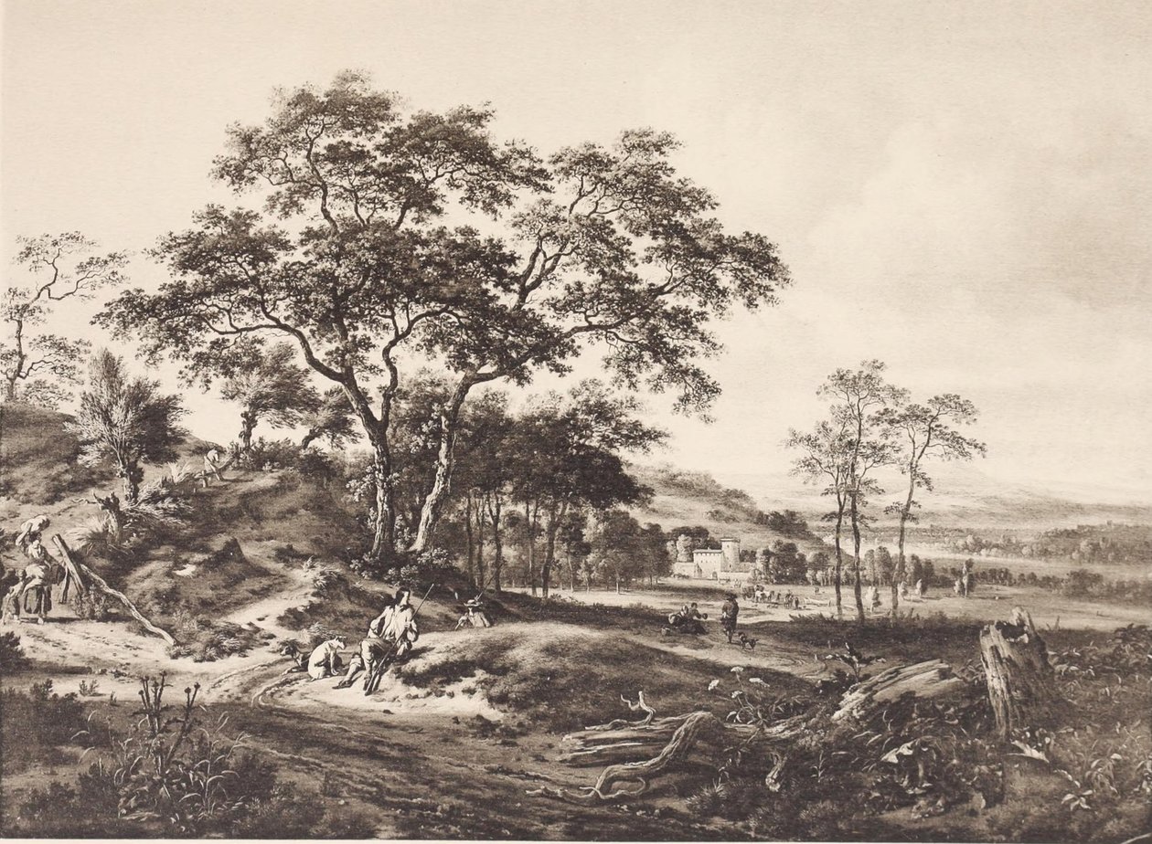 Paysage avec un chasseur au repos - Jan Wijnants