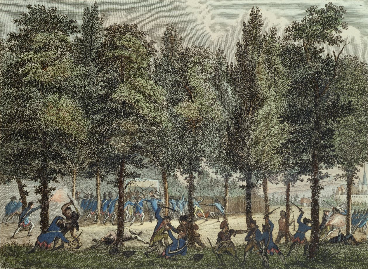 Les Marseillais sur les Champs-Élysées, 30 juin 1792, gravé par Reinier Vinkeles et Daniel Vrydag - Jan after Bulthuis