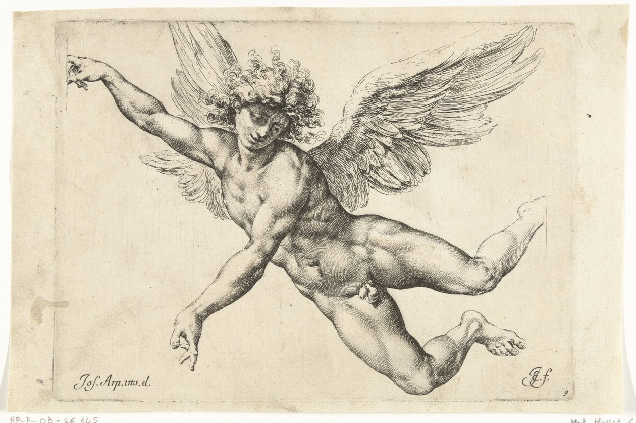 Étude pour un ange nu volant - Jan de Bisschop