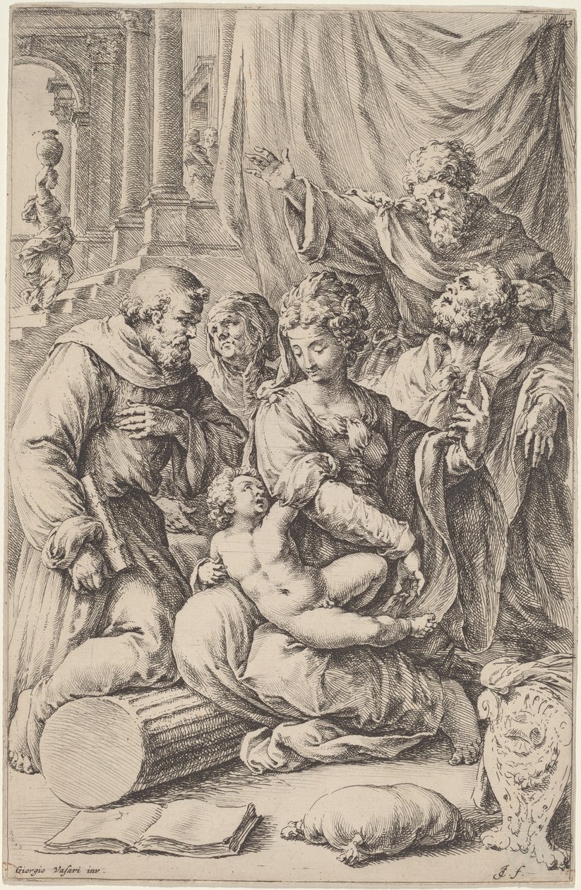 Sainte Famille avec des saints - Jan de Bisschop, after Giorgio Vasari