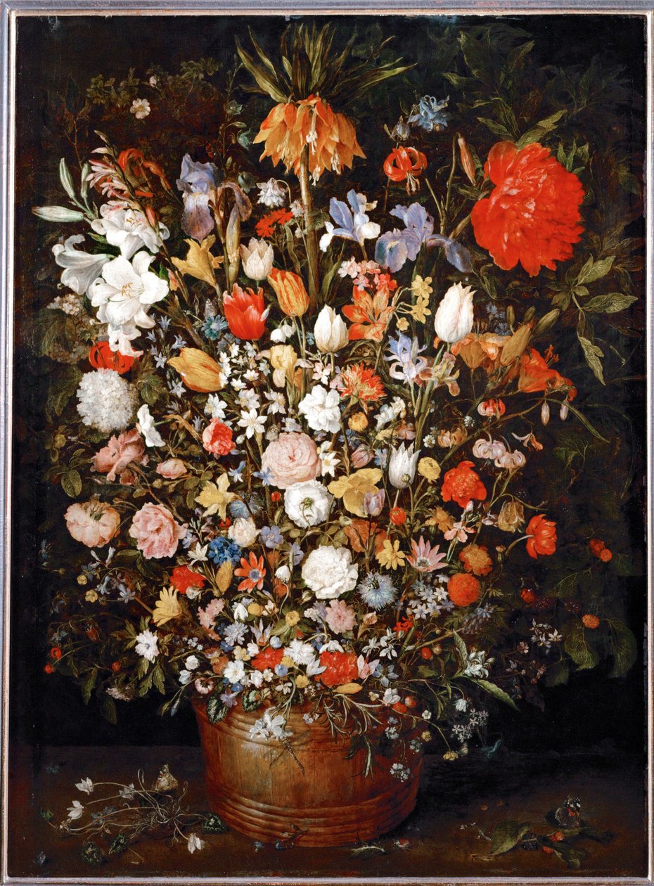 Grand bouquet de fleurs dans un ... (huile sur bois de chêne) - Jan the Elder Brueghel